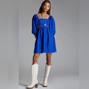 Anthropologie Forever That Girl Puff Sleeve Back Tie Mini